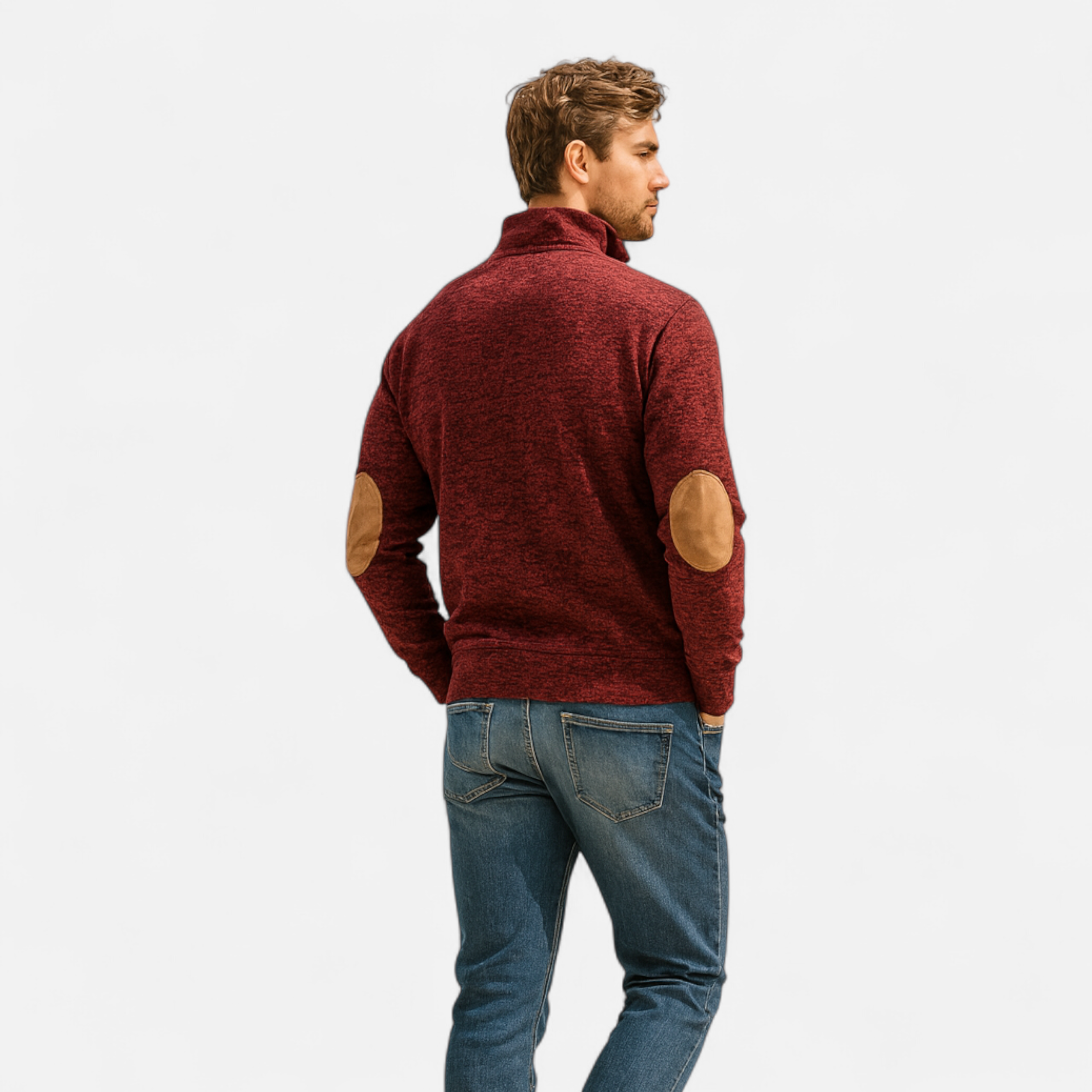 Men’s Stand Collar Knitted Sweater | Refined Warmth for Autumn & Winter