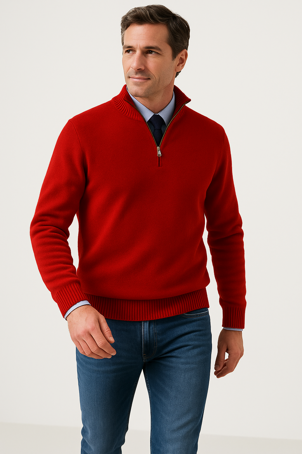 Men’s Half-Zip Sweater | Structured Fit and Everyday Warmth