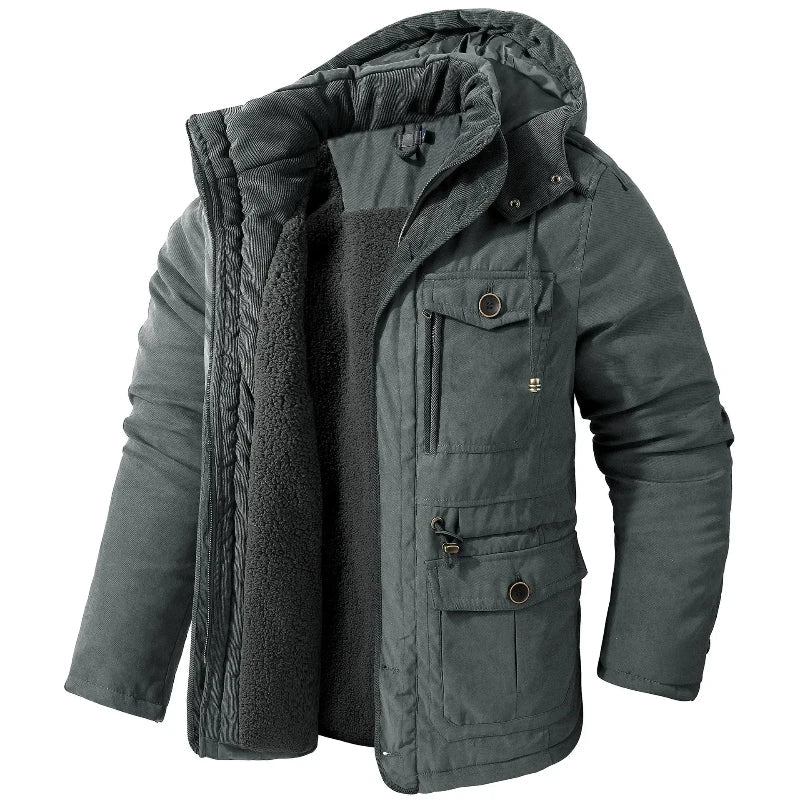 Men’s Water-Repellent Jacket | Hooded Winter Coat with Warm Lining
