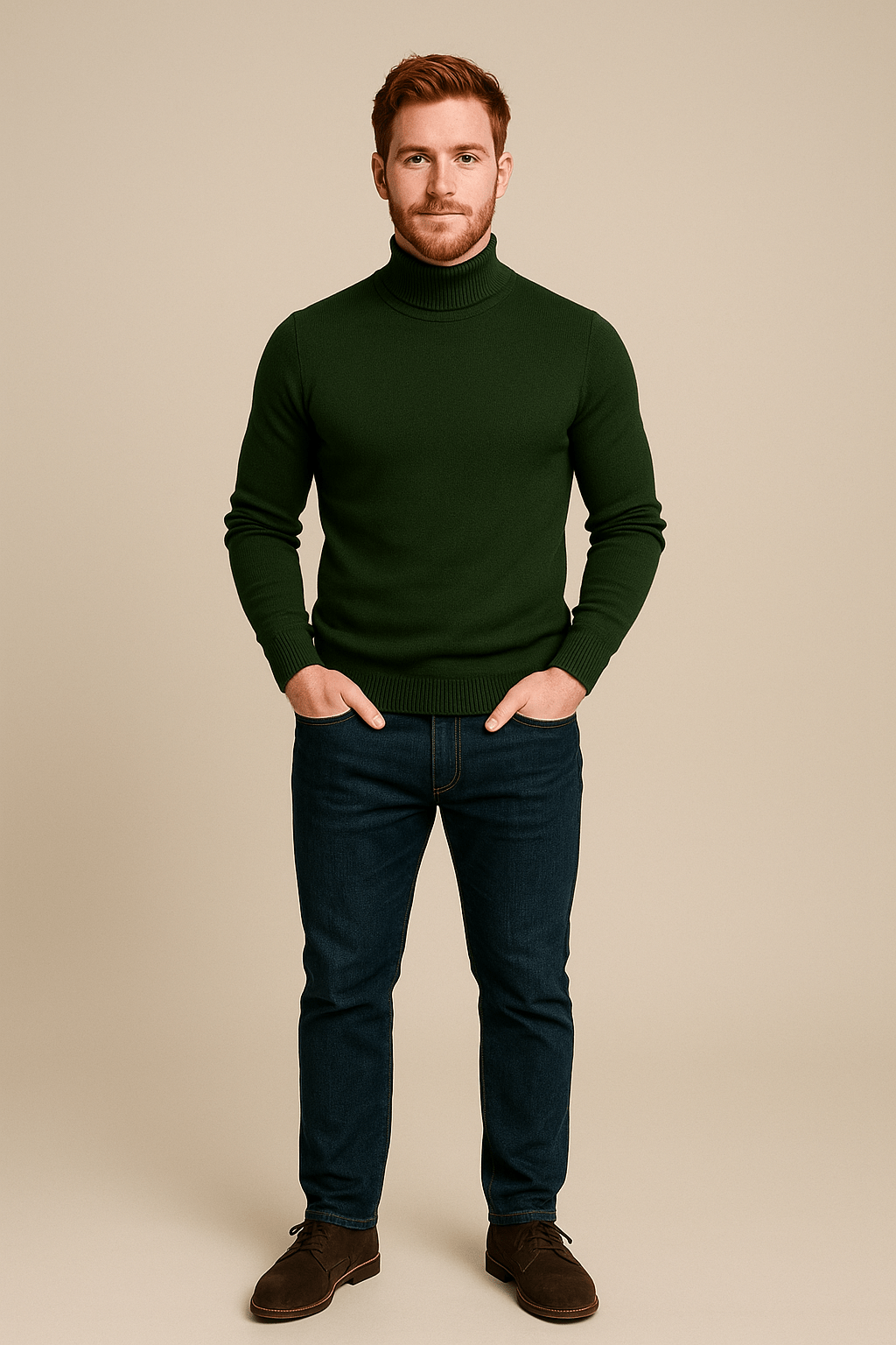 Men’s Slim Fit Turtleneck Sweater – Classic Knit Pullover