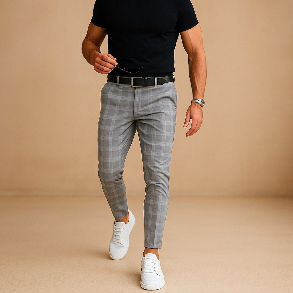 Men’s Checked Casual Pants – Relaxed Fit with Modern Appeal