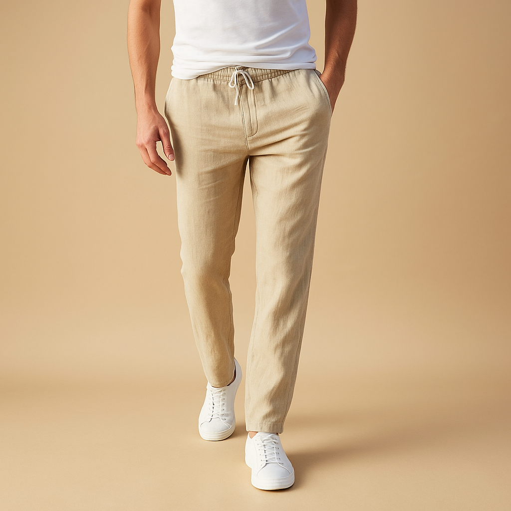 Men’s Casual Cotton Pants with Elastic Waistband – Relaxed Everyday Fit