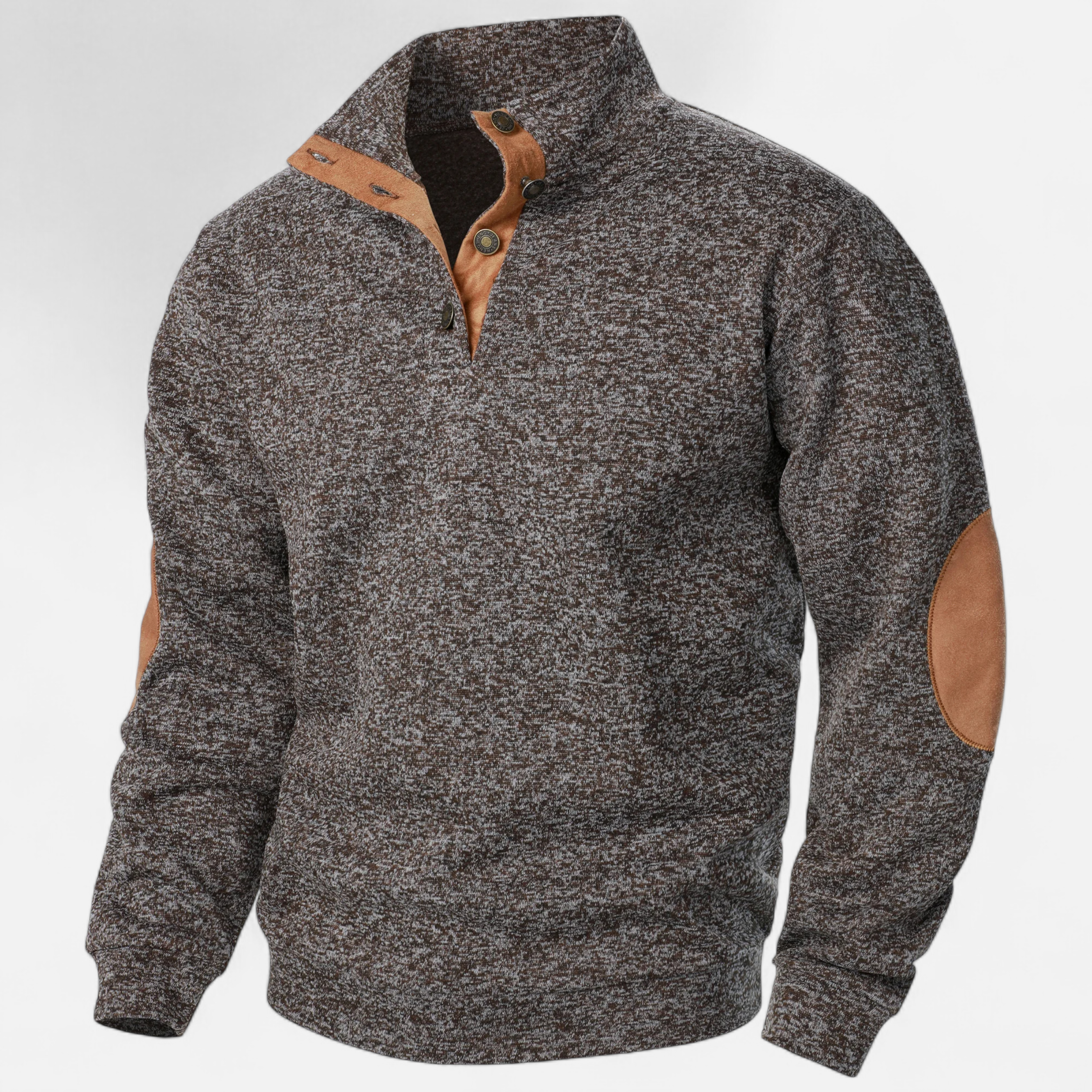 Men’s Stand Collar Knitted Sweater | Refined Warmth for Autumn & Winter