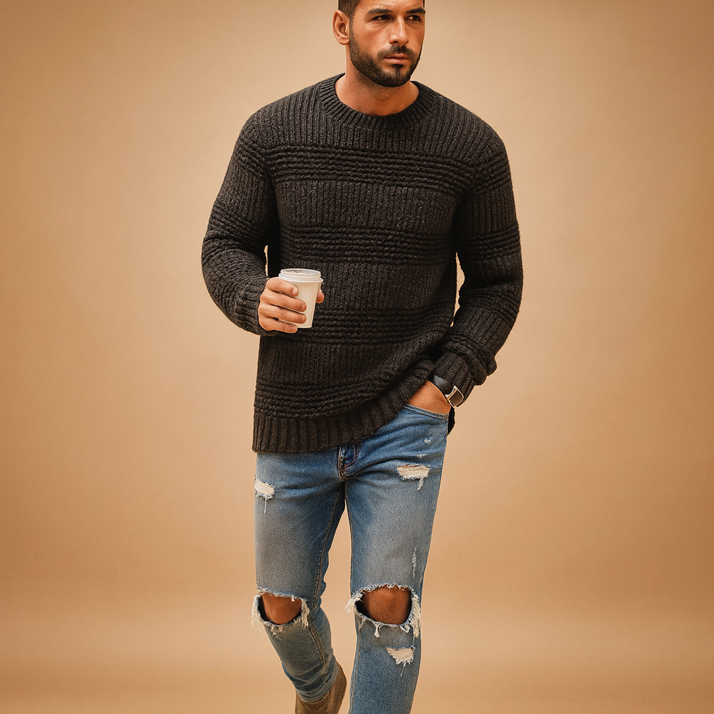 Men’s Fair Isle Jumper – Knitted Nordic Winter Sweater