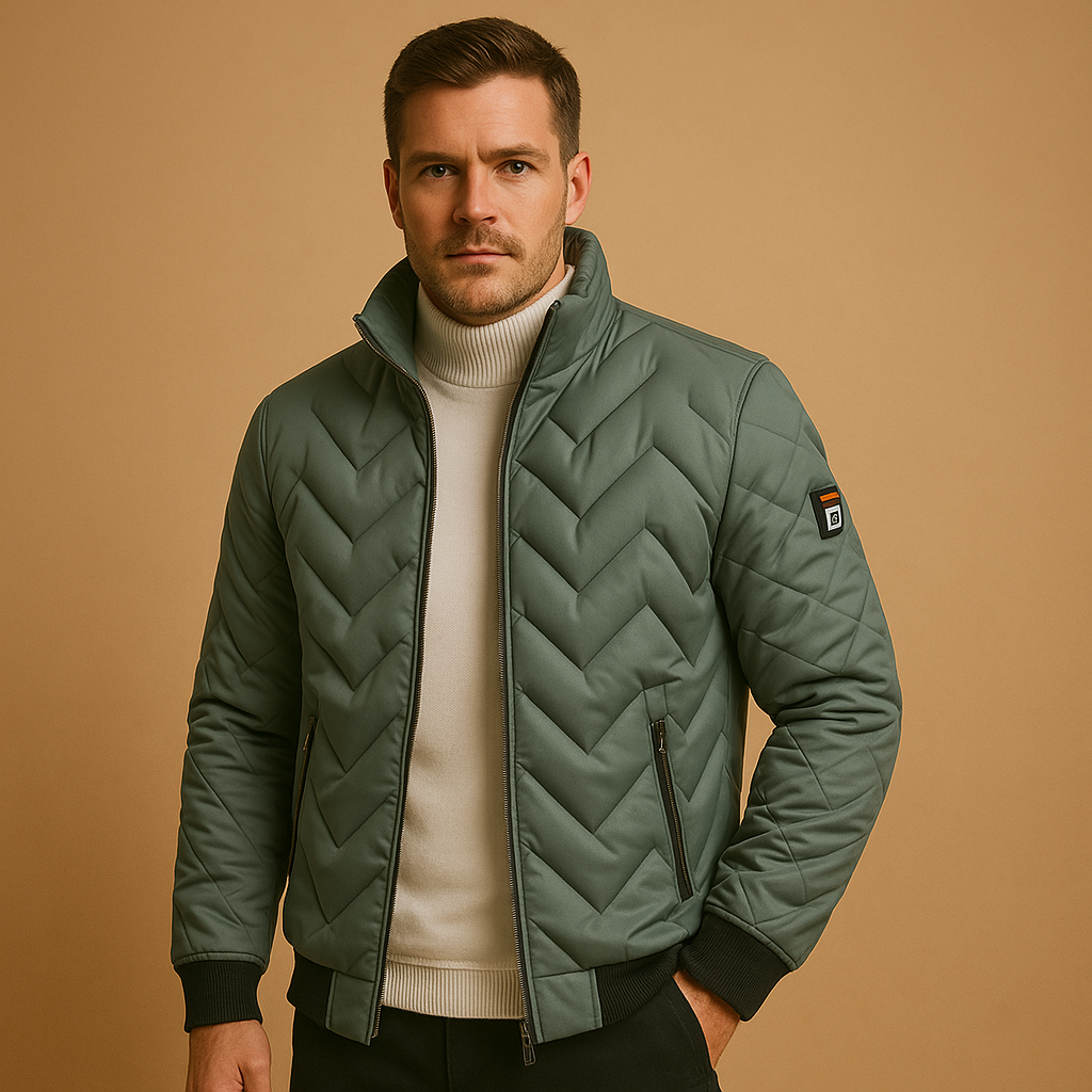 Men’s Padded Puffer Jacket – Classic Winter Coat