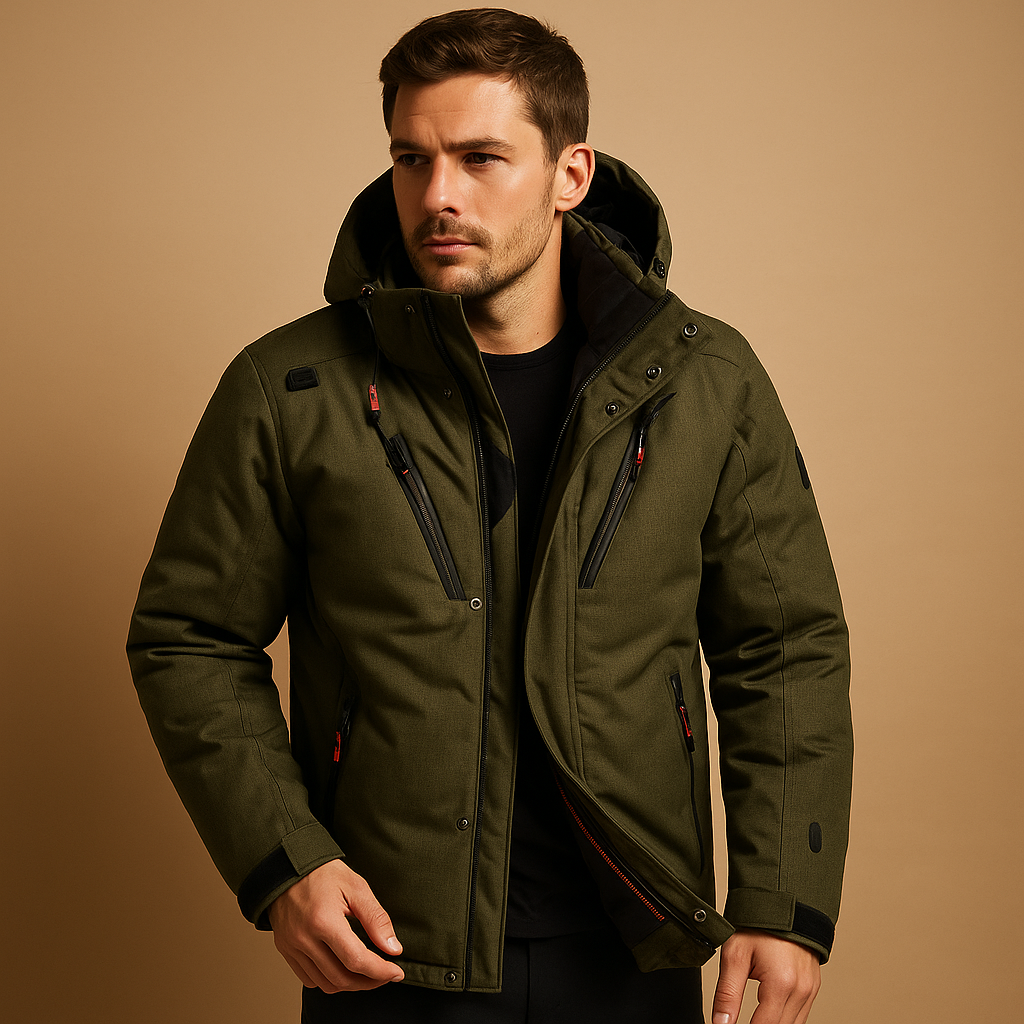 Men’s Down Parka Jacket with Hood – Warm and Windproof