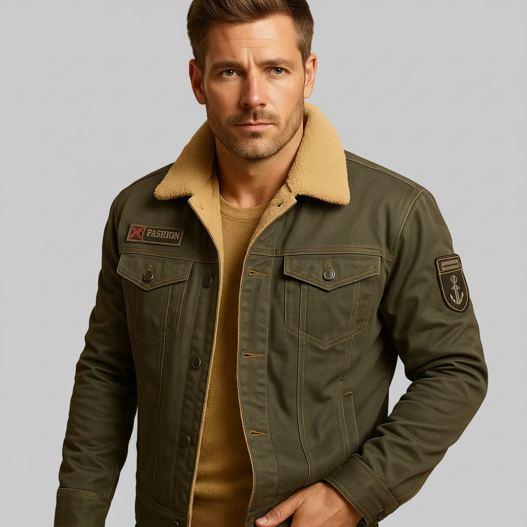 Men's Fleece Motorcycle Jacket with Reinforced Panels | Casual Riding Fit